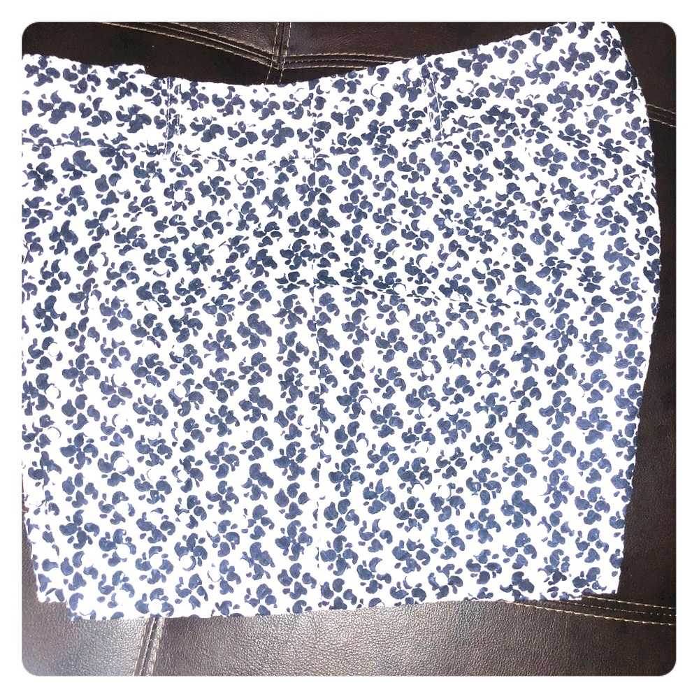 NWOT 4” White w/Blue Lace Loft Shorts